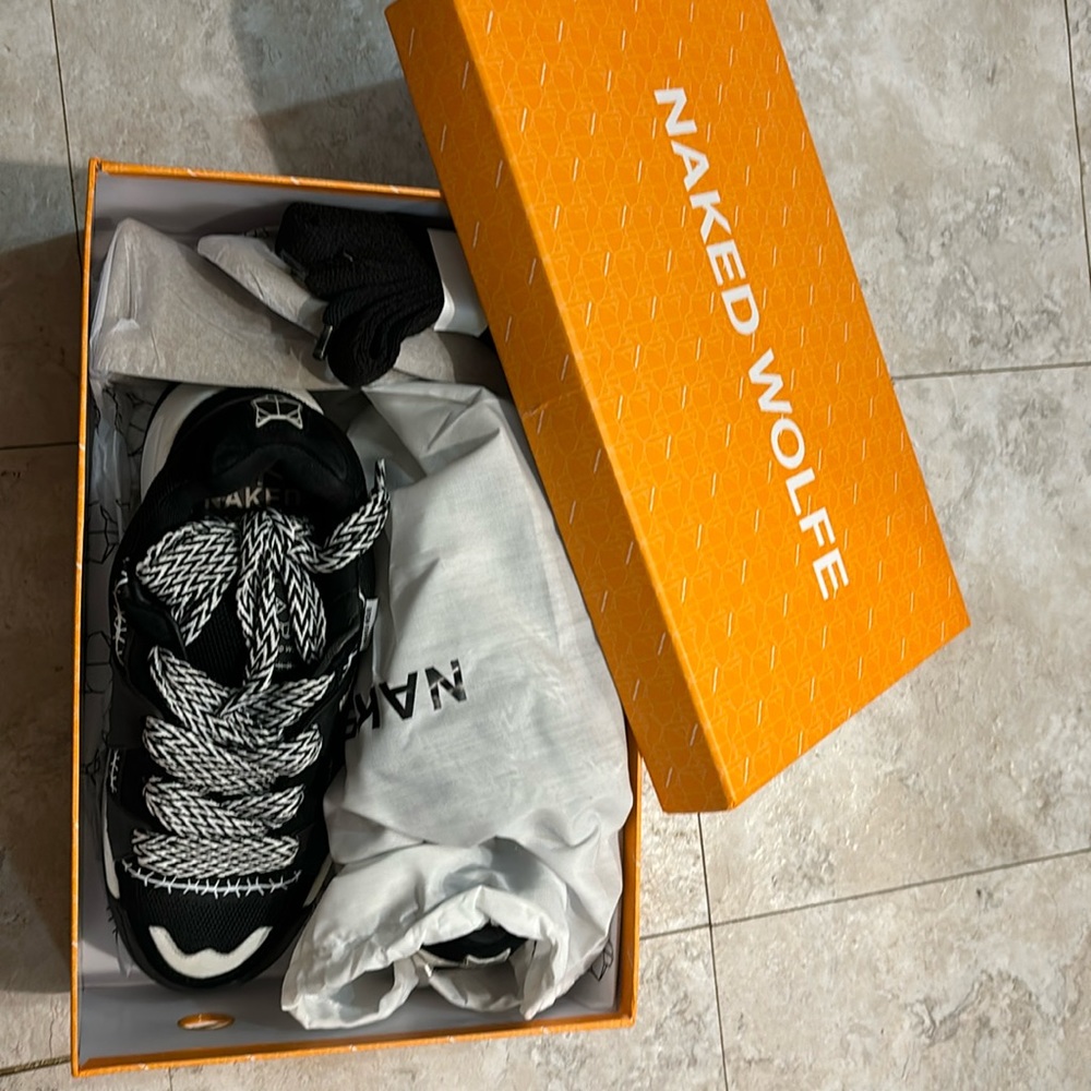 Naked Wolfe sneakers size 10 with different laces